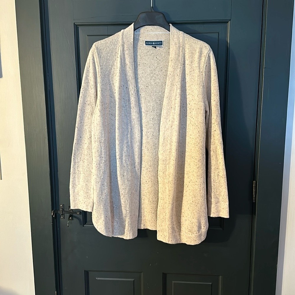 Karen Scott cardigan sweater cream size M